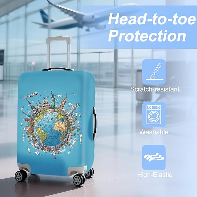 ANNA QUEEN Travel Luggage Cover Suitcase Protector Suitcase Cover Anti-Scratch,Stretchable Luggage Travel Bag Cover Washable