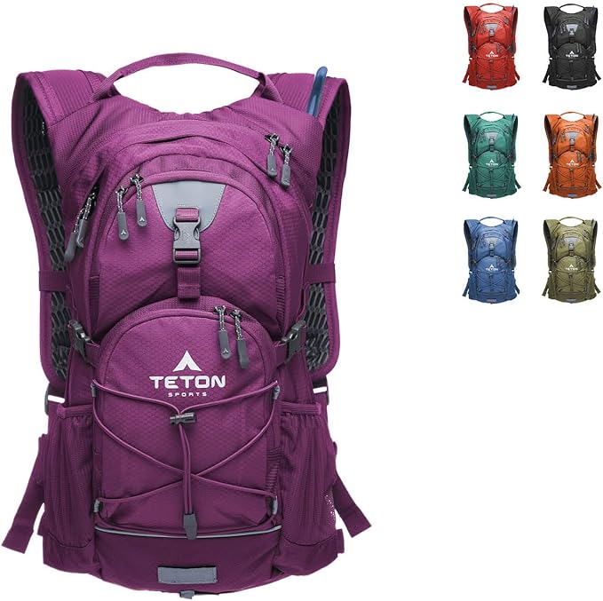 Teton Oasis/Trailrunner Hydration Backpack – Lightweight Water Pack with 2L/3L Bladder for Hiking, Running, Cycling, Biking – 2L/18L/22L Sizes – Sewn-in Rain Cover – Fits Men and Women