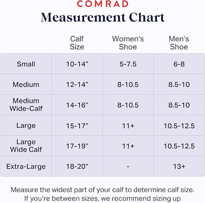 Comrad Recycled Cotton Knee High Socks - 15-20mmHg Graduated Compression Socks - Soft & Breathable Support Socks, Unisex