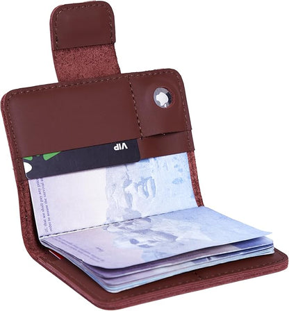Passport Cover Leather - Travel Passport Wallet Compatible with Airtag Passports Cover with Card Slots & Note Compartment, Magnetic Closure, Genuine Leather, Classic Brown