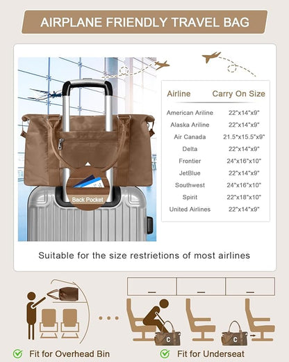 Birthday Graduation Gifts for Daughter,Initial Travel Duffel Bag Sports Gym Bag for Girls Teen Kids Birthday Gifts,Personalized Weekender Bag Carry On Tote Bags Cute Overnight Bag for Women(Brown, C)