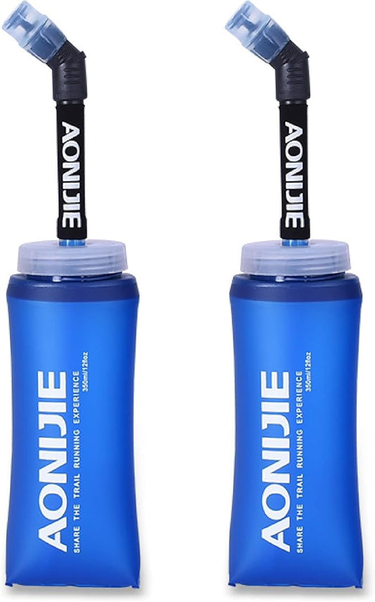 Azarxis TPU Soft Flask Collapsible Water Bottles BPA-Free 250ml 350ml 500ml 600ml for Hydration Vest Pack Running Hiking Cycling Climbing