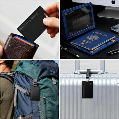 Wallet Tracker Card Air-Tag - for Android & iOS, Work with Google Find Hub & Apple Find My, 0.07in Slim Tracking Card, IP68 Waterproof Bluetooth Smart Item Locator for Wallet, Purse, Backpack, Luggage