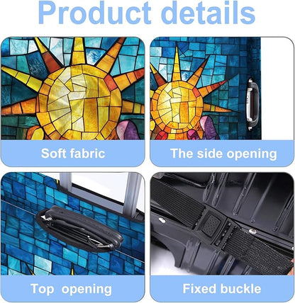 Luggage Cover Washable Suitcase Protector Anti-scratch Suitcase cover Fits 20-34 Inch Luggage (Sun, S(20-22inch suitcase))