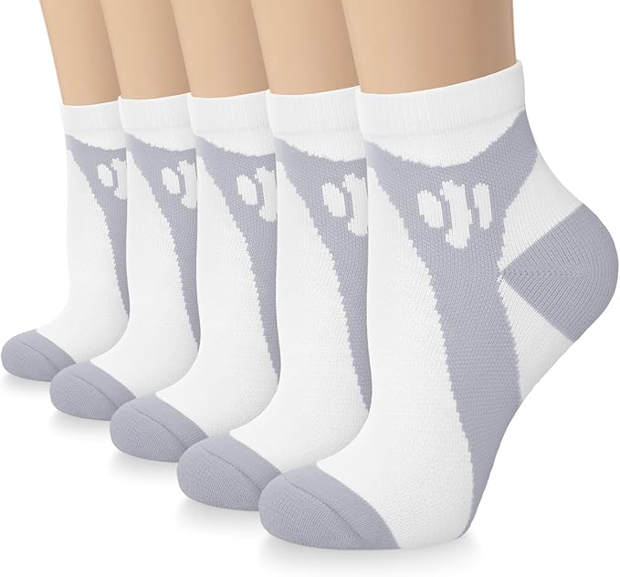 Iseasoo Copper Ankle Compression Socks - Low Cut Arch Support Socks for Men & Women, Running, Nurses, Plantar Fasciitis Socks