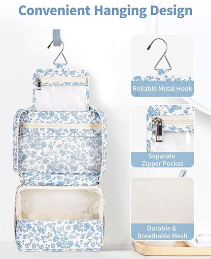 Narwey Small Hanging Travel Toiletry Bag for Women, Travel Bag for Toiletries, Makeup Bag Organizer Cosmetic Bags Make Up Bags for Girls