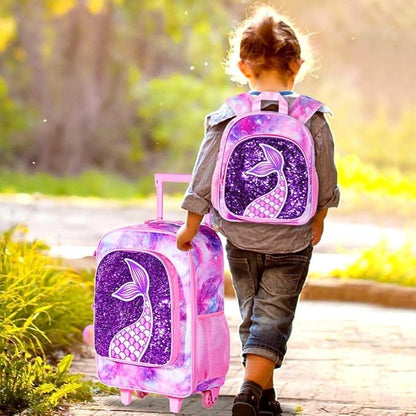 Kids Suitcase with Wheels for Girls and Boys, Rolling Carry on Luggage for Toddler Children