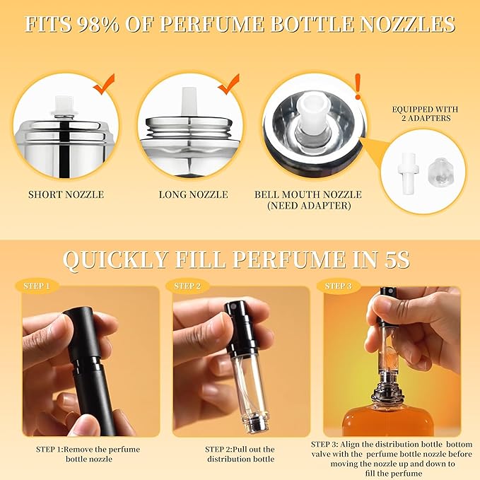 2PCS Perfume Travel Refillable Bottle, Bottom-Filling Fragrances Perfume Atomizer, Empty Mini Cologne Dispenser, Portable Sprayer Pocket Size for On the Go 5ml (Black & Dark Blue)