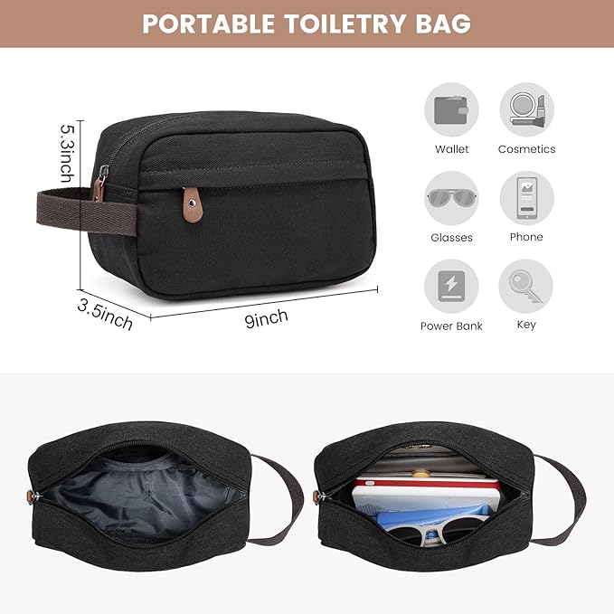 Sucipi Canvas Travel Duffel Bag for Men, Weekend Overnight Bag with Shoe Compartment and Toiletry Bag, Carry-On for Airplanes, Black