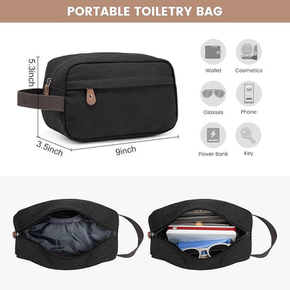 Sucipi Canvas Travel Duffel Bag for Men, Weekend Overnight Bag with Shoe Compartment and Toiletry Bag, Carry-On for Airplanes, Black