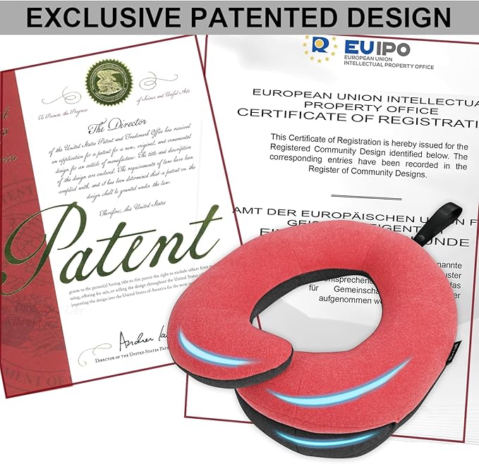 BUYUE Kids Travel Pillows for Airplane, 360° Head Support Sleeping Essentials for Boys Long Flight, Skin-Friendly Soft Neck Pillow for Traveling in Car Seat, (Small, Pink Grey, 40-90 lbs)