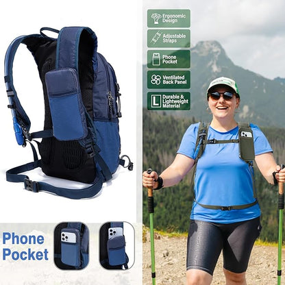 Insulated Hydration Backpack Pack with 2L Water Bladder Lightweight 22L Hiking Backpack Bag for Women Men Daypack for Hiking Running Festival Camping Biking