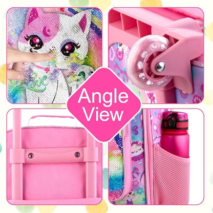 KLFVB Kids Luggage for Boys Girls, Cute Rolling Wheels Suitcase for Toddler, Children Travel Carry on Suitcase