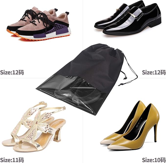 24PCS Travel Shoe Bags Non-Woven with Rope for Men and Women Large Shoes Storage Packing Pouch Organizers