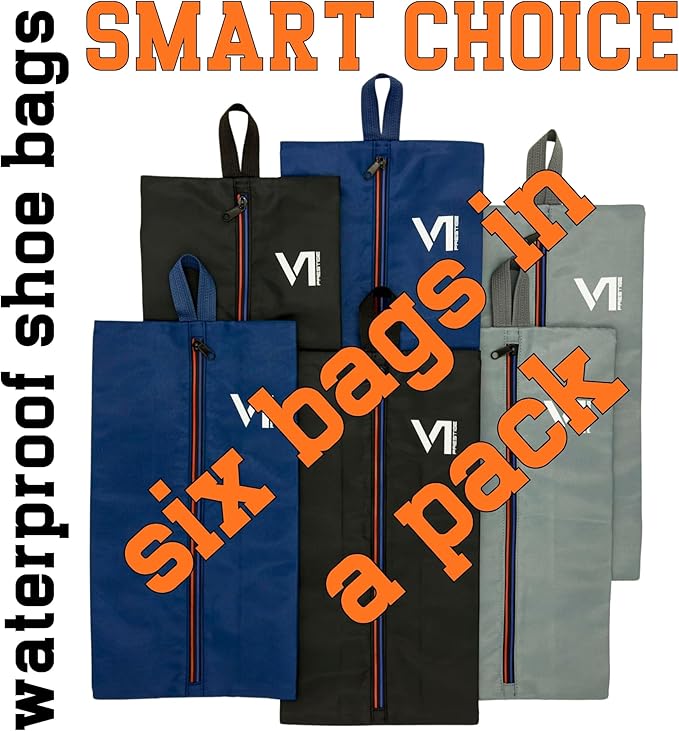 Set of Shoe Bags Large Waterproof Zipper and Material Dust and Smell Proof Versatile Durable Reliable Clothes Shoes Unisex Organizer Sports Travel Work School Storage Packing Lightweight Six-pack Gift