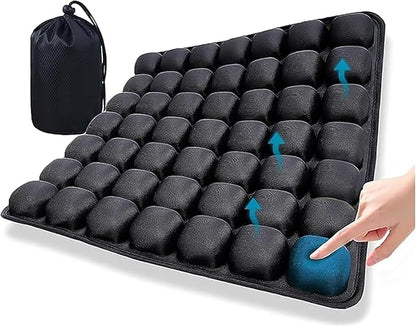 3D Airplane Seat cushion， Type Inflatable Travel Seat Cushion，Ergonomic Comfort Support ， Suitable for wheelchairs Car, Office, Home Living (Black)