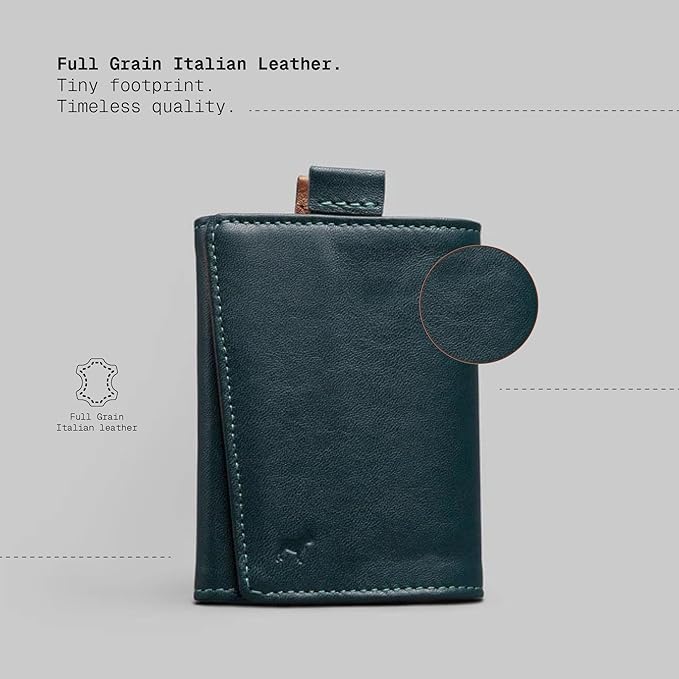 The Frenchie Co. - Speed Wallet Mini - Ultra-Slim RFID Card Holder - Quick-Access Pull Tab - Minimalist Front Pocket Wallet in Full-Grain Italian Leather