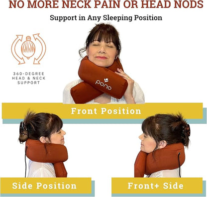 Pono Neck Cradle Travel Pillow (Patented): Memory Foam, Ergonomic 360° Adjustable Support, Prevents Head Nods. Infinity Shape Fits All Adults. Foldable Design for Easy Portability (Twilight Slate)