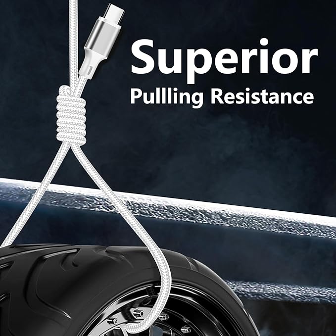 cugunu USB C to USB C Charger Cable, 5 Pack [3/3/6/6/10ft] Type C Fast Charging Cord High Data & Transfer Wire Compatible for iPhone 16/15/Pro/Plus/Pro Max iPad Pro Air 5 Samsung Galaxy(Silver)