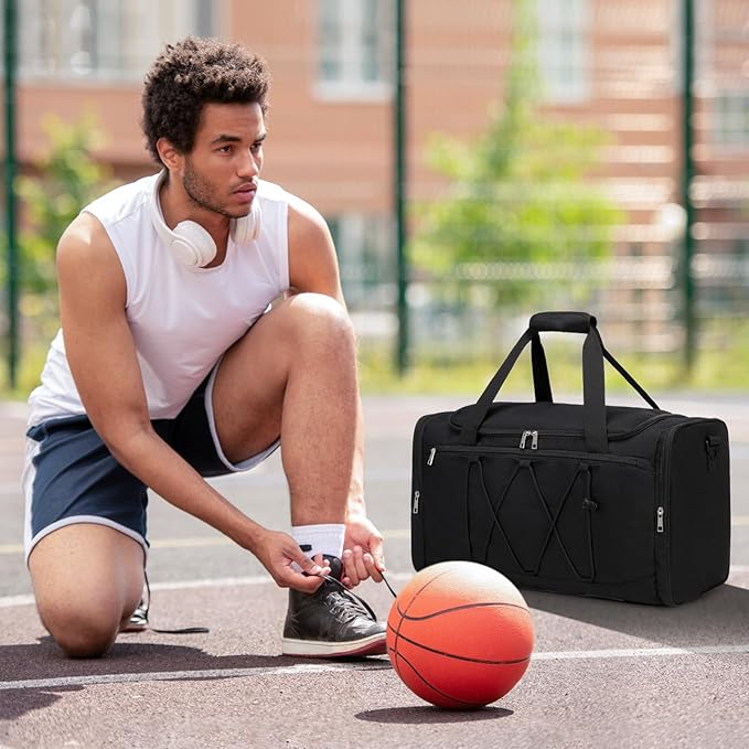 Sneaker Bag for Travel, Outdoor Sports Gym Bag Shoe Bags for 4 Pairs of Sneakers up to Size 14, Travel Duffel Bags with 3 Adjustable Dividers & Shoulder Strap, Sneakerhead Gift