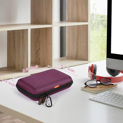 2 Colors Shockproof Hard Shell Carrying Case for GPS, External Hard Drive, Power Bank, Charger, Cable, Heart Monitor, Cell Phone, Electronic Accessories - Larger Capacity Storage Pouch Travel Bag