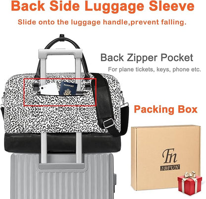 IBFUN Weekender Bags for Women, 21" Weekender Travel Bag, Travel Duffle Bag with Shoe Compartment Carry on Overnight Duffel Bag for Weekend Travel Business Trip, 3PCS