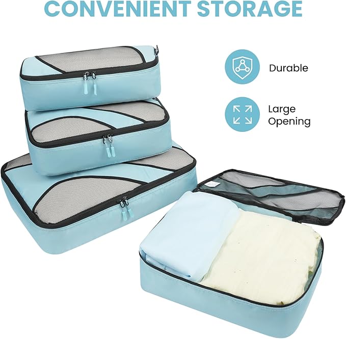 BAGAIL 6 Set Packing Cubes,Travel Luggage Packing Organizers