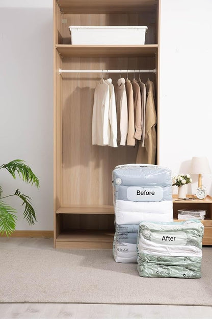 NeatNest 6 Pack Mixed Vacuum Storage Bags Set – Includes Roll-Up, Flat & Cube Bags in Multiple Sizes for Travel & Home, Vacuum or Hand Press, All-in-One Space Saver Kit for Clothes & Bedding