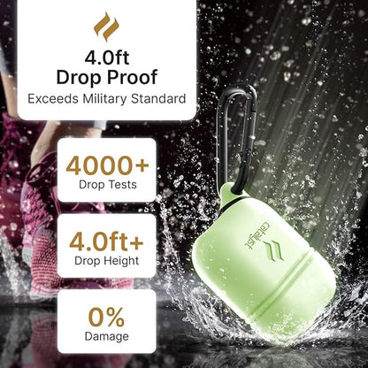 Catalyst Waterproof Case for AirPods 2nd Generation and AirPods 1st Generation - Wireless and USB-C Charging High Drop Protection AirPod Gen 2 and Gen 1 Case with Carabiner, One Piece Design