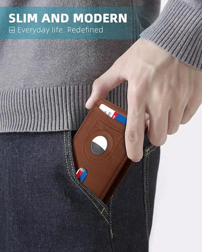 Zitahli Men's Wallets Airtag Holder Slim Rfid Leather with Gift Box
