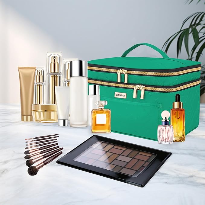 8.8L Makeup Travel Bag Women, Large Cosmetic Case, Makeup Bag Organizer Box Travel-Size Accessories Bottles, Brushes, and Skin Care Products, Toiletry Bag for Women 2.33 GAL