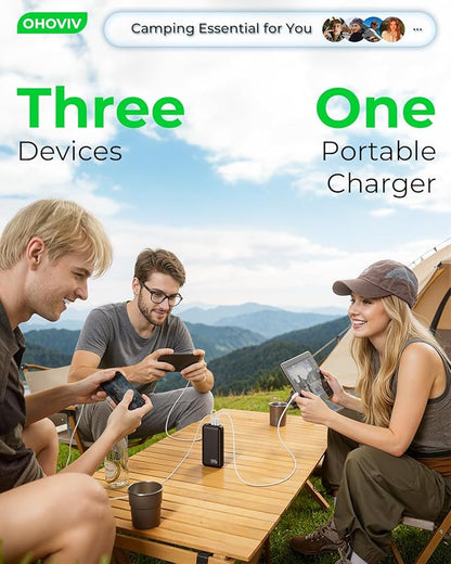 Portable Charger 50000mAh Power Bank - 22.5W Fast Charging External Battery Pack,USB-C Portable Phone Charger for iPhone 17/16/15/14/13 Pro Android Samsung, for Travel Camping Essential