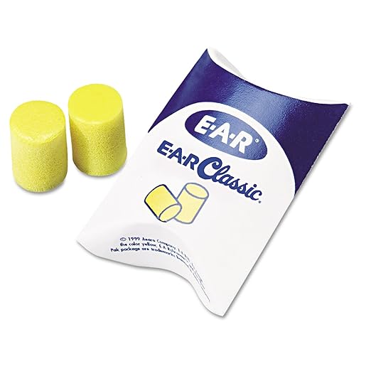 3M 3101001 E·A·R Classic Earplugs, Pillow Paks, Uncorded, PVC Foam, Yellow, 200 Pairs