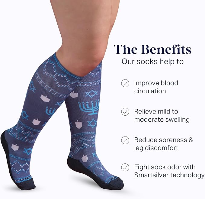 Comrad Nylon Knee High Socks - 15-20mmHg Graduated Compression Socks - Soft & Breathable Support Unisex Socks