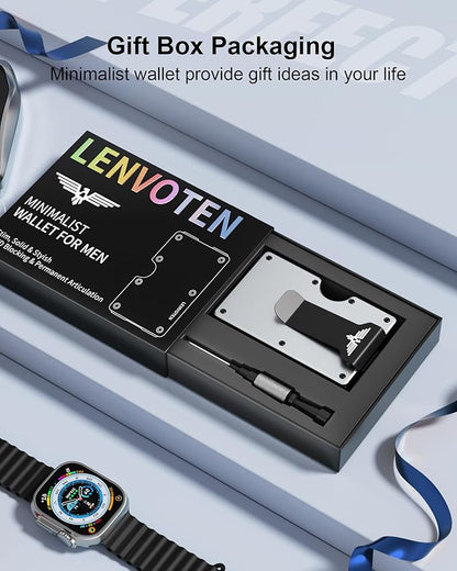 Minimalist Wallet for Men, Metal Wallet with Money Clip, Slim Compact Wallet, RFID Blocking Card Holder, Metal Aluminum Credit Card Holder, Holds up to 20 Cards