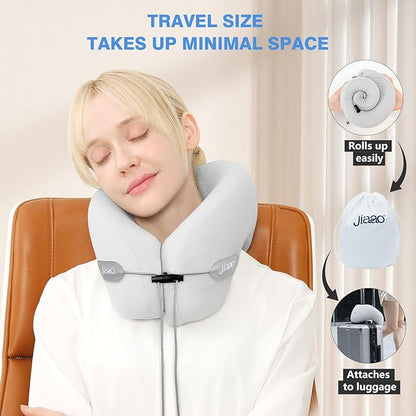jiaao Travel Pillow, Neck Pillow Airplane, Plane Pillow Memory Foam Travel Neck Pillow with 360° Head and Neck Support, Portable Travel Essential Suitable for Airplane, Car, Train, or Bus Trip