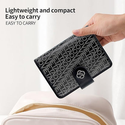 Passport Holder Wallet Bag with AirTag Holder, Card Slots and Passport Solt Ticket Cash Solt, Photo Solt Sim Card Pen Slot.Black