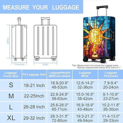 Luggage Cover Washable Suitcase Protector Anti-scratch Suitcase cover Fits 20-34 Inch Luggage (Sun, XL(32-34inch suitcase))