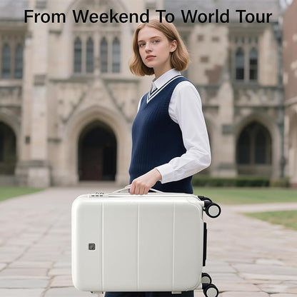 Hanke Expandable 26 Inch Luggage with Spinner Wheels, Hardside Large Suitcase, All-PC Hard Shell Travel Luggage, TSA Lock, Lightweight Durable Checked-Medium (Smoke White, 93L)