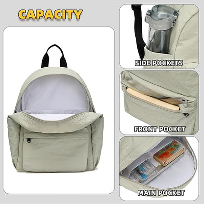 willikiva Kids Backpack for School Boys Girls Teens Toddler Backpack Waterproof Kindergarten Preschool Elementary Bookbag Children Travel Bag(Bean Grey Green,Small)