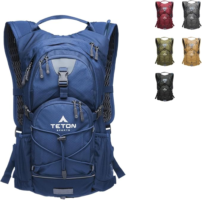 Teton Oasis/Trailrunner Hydration Backpack – Lightweight Water Pack with 2L/3L Bladder for Hiking, Running, Cycling, Biking – 2L/18L/22L Sizes – Sewn-in Rain Cover – Fits Men and Women