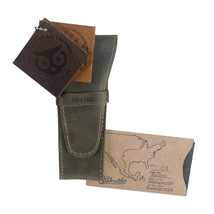 Hide & Drink, Leather Safety Razor Case, Shaving Accessories, Personal Care Essentials, Handmade Includes 101 Year Warranty (Dark Jade)