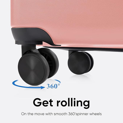 OLIXIS 20 Inch Carry-On Luggage, Hardside Suitcase with Spinner Wheels, Lightweight ABS Hard Shell Travel Luggage, TSA Approved Lock, Expandable Small Suitcase for Business & Travel–Pink