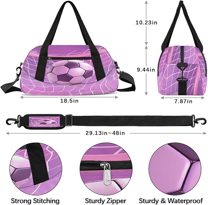 Kids Duffel Bag for Boys Girls Teens, Sports Soccer Waterproof Gym Sports Duffle Bags Dance Travel Overnight Weekender Bag for School Practice
