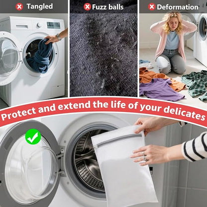 Laundry Bag Backpack with 3 Sizes Mesh Wash Bags and Shoulder Straps Foldable Clothes Hamper Bag with Drawstring Closure for College, Apartment, Laundromat (Red)