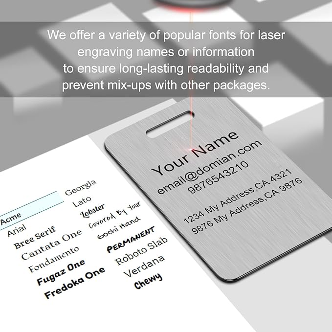 Stainless Steel Personalized Luggage Tags for Suitcases - Custom Name ID Travel Tags for Luggage, Backpacks and Bags - Metal Travel Essentials Accessories for Kids, Women and Men - Bulk Set (2 Pack)