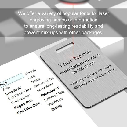 Stainless Steel Personalized Luggage Tags for Suitcases - Custom Name ID Travel Tags for Luggage, Backpacks and Bags - Metal Travel Essentials Accessories for Kids, Women and Men - Bulk Set (2 Pack)