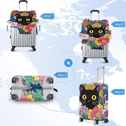 ANNA QUEEN Travel Luggage Cover Suitcase Protector Suitcase Cover Anti-Scratch,Stretchable Bag Cover Washable Durable Polyester