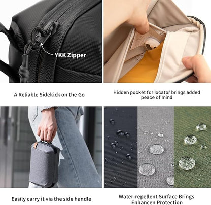 PGYTECH Travel Tech Organizer, Waterproof Tech Pouch, Electronics Accessories Organizer Travel Carrying Case, Cable Organizer Bag for Cables, Cord, Phone Batteries, Charger,Photography SD Card, Grey