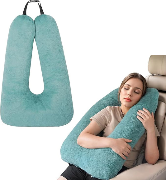 Neck Pillow for Kids Travel Provides Double Support to The Head and Neck in Any Sleeping Position on Flights, Car, and at Home, Comfortable Airplane Travel Pillow